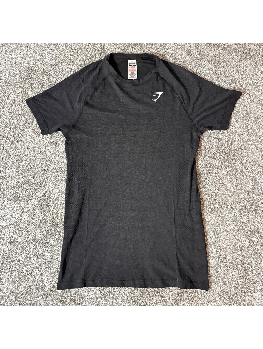Gymshark Mens Black Textured Athletic T Shirt M Workout Training Running Gymwear